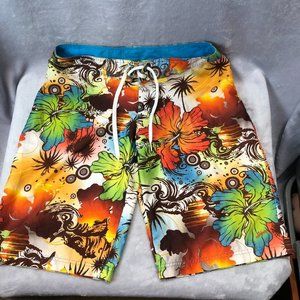 Speedo Mens Womens Unisex Size 8 34 in Waist Tropical Board Surf Swim Shorts